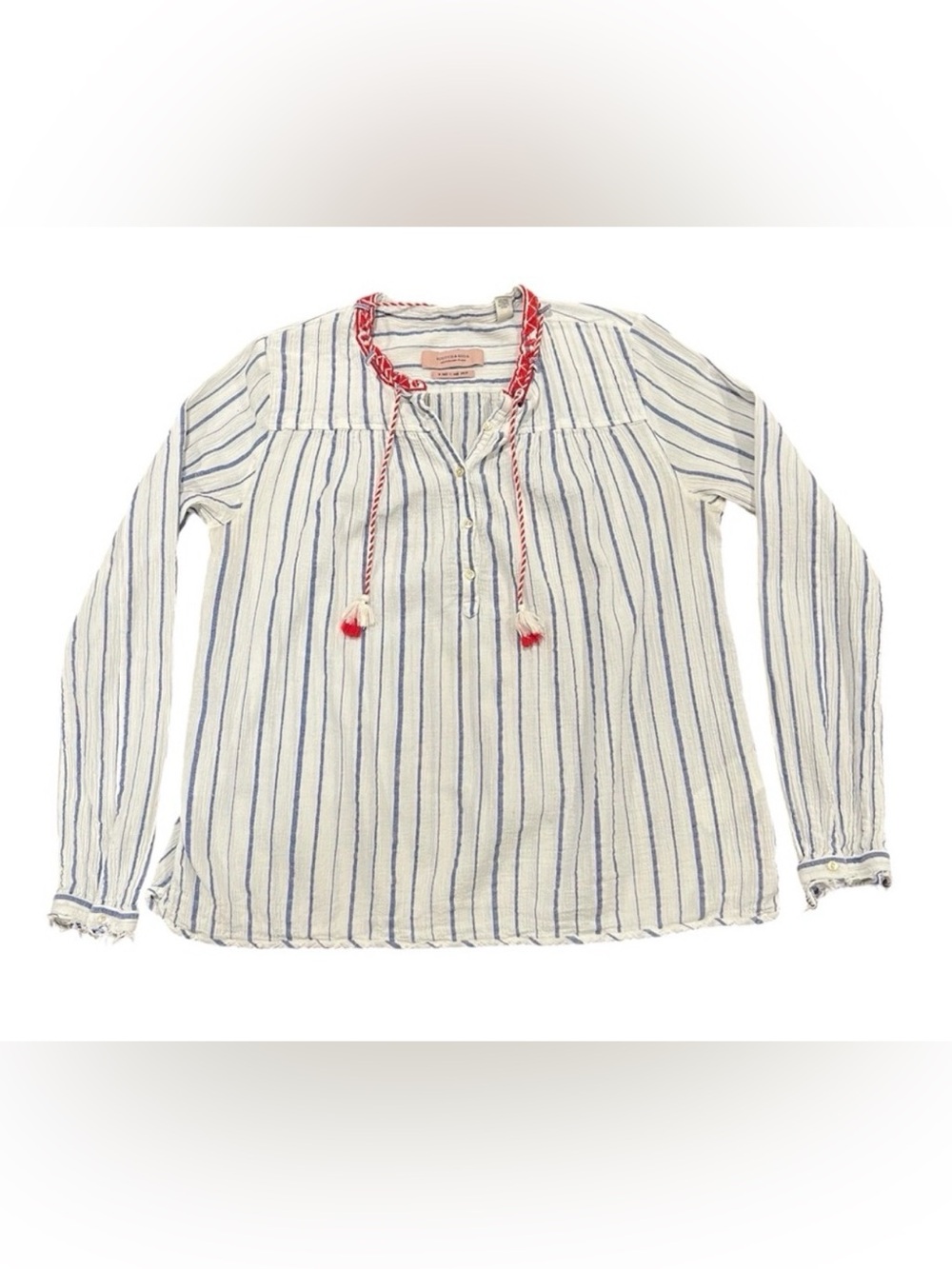 Scotch & Soda Women’s Gauzy Striped Popover Long-Sleeve Tunic Size 3 Bohemian